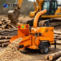 Broyeur de bois mobile à tambour hydraulique 55HP