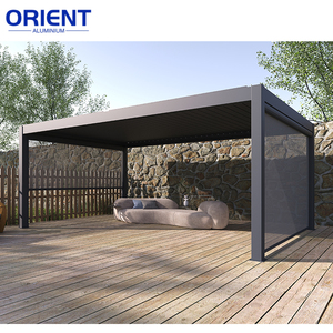 Kits de <span class=keywords><strong>pergola</strong></span> 3x3 3x4 <span class=keywords><strong>3x5</strong></span> 3x6 4x3 4x4 4x5 4x6 5x3 5x4 en <span class=keywords><strong>aluminium</strong></span> motorisé pour extérieur, toit à lames bioclimatique avec écran - Product Image 5