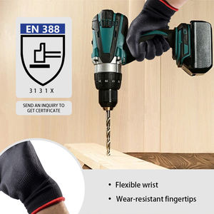 4131X noir <span class=keywords><strong>Polyester</strong></span> Nylon <span class=keywords><strong>PU</strong></span> enduit gants polyuréthane paume Fit Guantes De Trabajo protection sécurité gants de travail pour l'assemblage - Product Image 3