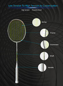 Ergonomic sắt chia cầu lông vợt Trọng lượng nhẹ thiết kế và rắn đánh cầu lông vợt cho tất cả các cấp - Product Image 6