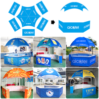 FEAMONT Marque personnalisée 6m Kiosque pliable en acier Tente Dômes géodésiques ignifuges Événements en plein air Expositions Publicité imprimée