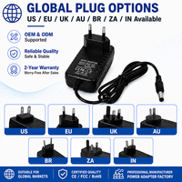 Adaptateur secteur ODM OEM 12V 2.5A, connexion par prise, prise US EU, matériau ABS, alimentation murale 30W pour bandes lumineuses LED