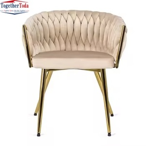Silla de Comedor Moderna y Popular de Estilo Retro, de Lujo, Tapizada en Terciopelo, de Alta Calidad, para Hoteles y Restaurantes - Product Image 5