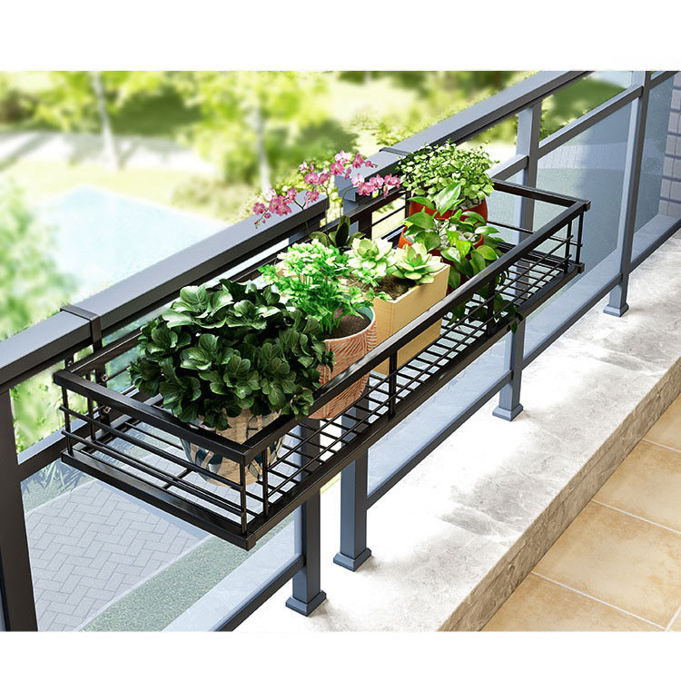 Balkon Schiene Pflanzer hängendes Regal Schmiedeeisen Zaun halter Korb hängenden Korb Blumen ständer