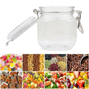 Nouveauté : Pot de conservation hexagonal pour fruits et noix de 370 ml (12,5 oz) avec joint en caoutchouc anti-fuite et couvercle à charnière - Product Image 6