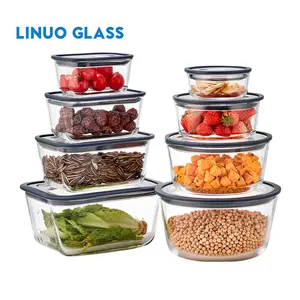 力诺气密厨房餐前餐盒餐具室硼硅酸盐玻璃食品储存容器