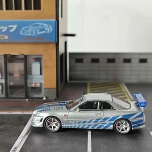 KOD GFCC 1:64 <span class=keywords><strong>GTR</strong></span> <span class=keywords><strong>R34</strong></span> Nouvelle édition limitée d'exposition, modèle de voiture en alliage sans batterie - Product Image 2