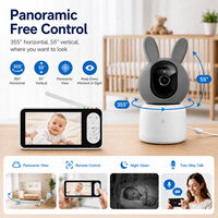 Moniteur Bébé Sans Fil avec Berceuses, Détection des Pleurs, Caméra WIFI, Audio Bidirectionnel, HD 1080P, Tuya