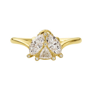 Anillo de Compromiso Gemnel <span class=keywords><strong>Ladybug</strong></span> con Diamantes CZ, Corte Triangular y Marquesa, Joyería Nupcial Única Inspirada en la Naturaleza - Product Image 1