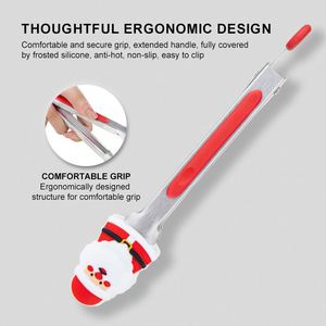 Multifunctional Christmas Cartoon Kitchen Food <b>Clip</b> Durable Anti-Skid BPA-Free Silicone Meat Steak Cooking Tong for Barbecue - Product Image 4