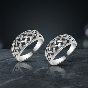 925 Sterling Silver Classic Lattice Toe <b>Rings</b> Hollow Twist Pattern Open <b>Adjustable</b> Boho Wedding Gift Summer Fashion Women - Product Image 3