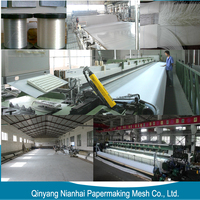 Ligne de production de filtres à spirales automatiques pour la fabrication de papier, avec média filtrant en maille synthétique tressée 100 % polyester.