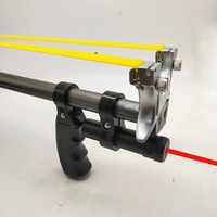 Kit de lance-pierre télescopique extensible en aluminium 72 cm, pliable, avec fixation rapide, pour tir de compétition en extérieur, avec viseur laser rouge