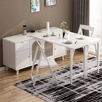 Table à manger carrée moderne en bois massif avec armoire de rangement, comptoir de bar extensible pour petit appartement, usage domestique