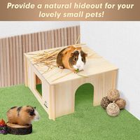 Cabane en bois rectangulaire pour cochon d'Inde avec fenêtres, démontable, grande taille, pour hamsters, chinchillas et autres petits animaux