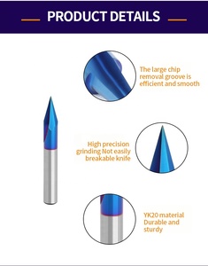 Nhà Sản Xuất 1/4 * 2in Fresa Màu Xanh Nano Lớp Phủ V Loại <span class=keywords><strong>Chamfer</strong></span> Bit Solide Carbide Khắc Gỗ Công Cụ Khắc CNC Router Bits Set - Product Image 5