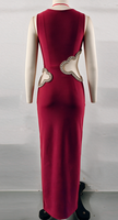 Robe de soirée sexy de luxe à découpes, ornée de diamants, style bandage, pour banquet et soirée, robe bandage pour femme