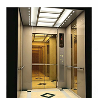 Ascenseur de luxe en acier inoxydable rose doré, 800 kg, sans salle de machine, pour villa haut de gamme