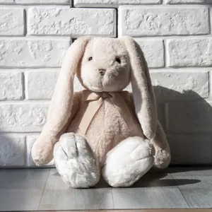 Fabrika özel güzel gerçek yumuşak doldurulmuş oyuncak 31CM Barney tavşan yastık oyuncak