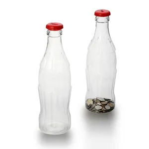 Nuevo producto personalizado plástico PET botella al por mayor en forma de moneda del banco