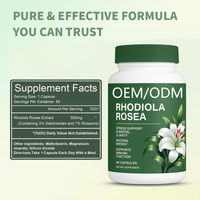 Capsules d'extrait de Rhodiola Rosea en marque blanche OEM/ODM – Complément alimentaire de qualité alimentaire à base de plantes et de vitamines