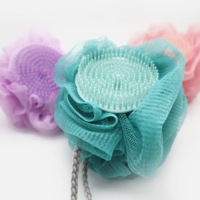 Écologique Pe Mesh Bain Pouf Douche Oem/odm Corps Nettoyage Doux Bain Éponge Naturel Luffa Fleur Douche Bouffée