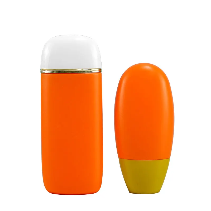 Naranja mate PE 60ml 70ml Paquete de tubo personalizado para SPF50 Envase de crema de protección solar Tubo cosmético con tapa de tornillo Crema BB