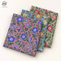 Tissu tissé respirant en popeline 100 % coton 75 GSM LNS Nemophila Spindle Open Blossom Print pour chemisiers et robes d'été pour enfants