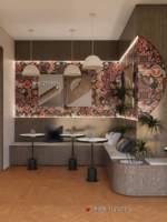 Azulejo de Porcelana Mate Estilo Marroquí Blaze Build, 600x600mm, 9mm de Grosor, Antideslizante, Geométrico Floral, para Pared de Baño