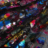 Tela de telaraña con purpurina personalizada DIY impresa en tul, malla artesanal, ropa de disfraces, tela de Halloween para decoración de fiestas