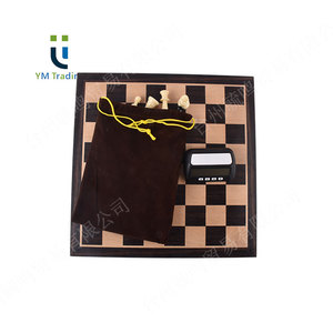 20 ''giải đấu chuyên nghiệp bằng gỗ bàn cờ màu đen với nhựa quân cờ và cờ vua kỹ thuật số Đồng hồ hẹn giờ - Product Image 6