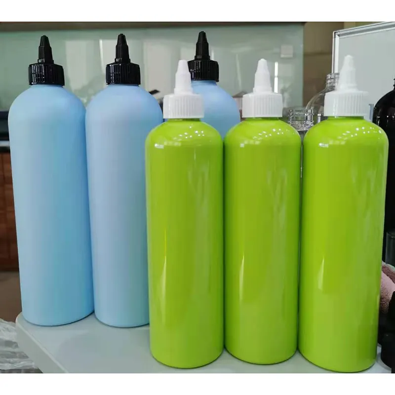 Fabrika boş PET PE 32oz plastik 1000ml sıkma jel su şişesi ile büküm kap