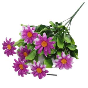 Fleurs artificielles en plastique doux au toucher naturel, orange et jaune, simulation de marguerite et de chrysanthème pour la décoration de la maison - Product Image 5