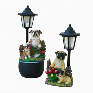 Lámpara Solar de Resina con Forma de Perro para Jardín, Estatua de Animal Pintada a Mano, Decoración para Exteriores, Adorno para Patio, Regalo de Inauguración de Casa - Product Image 1