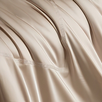 Parure de lit quatre pièces en coton de luxe léger américain, couleur unie, toucher frais en soie glacée, 600TC, drap et housse de couette lavables à la main
