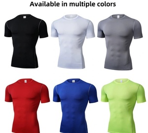 Magliette sportive da uomo abbigliamento sportivo traspirante all'ingrosso abbigliamento sportivo aderente a maniche corte