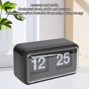 Modern Brief Square Shape Design Plastic Auto Flip Calendar Table <b>Clock</b> Reloj - Product Image 4