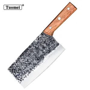 TUOMEI Factory Supplier Decorative pattern 8 inch professional 5CR15MOV Chinese chopping cleaver knife Butcher Kitchen Knife