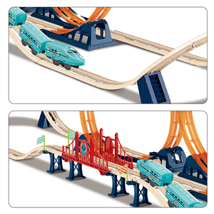 Jinying Nuevo Tren Eléctrico Fuxing, Juguetes de Rieles, 69 Piezas, Tren Recargable con Sonido, Set de Juego con Pista de Montaña Rusa - Product Image 3