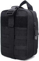 Sac médical tactique KMS Tactical Black, équipement de sécurité extérieur, système Molle, pochettes tactiques, premiers secours, polyester