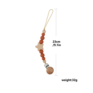 Gıda Sınıfı BPA İçermeyen Ahşap Kayın Silikon Boncuklu Tutucu Emzik Zinciri Bebek Çocuk Diş Kaşıyıcı Oyuncak Ev Kullanımı İçin - Product Image 6