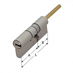 Cilindro Recortable de Perfil Europeo con Llave Maestra Tang 5 y 2 Llaves para Obras de Construcción - Product Image 1