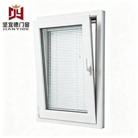 Fenêtre à battant en PVC pour villa, résistante au vent, imperméable, à économie d'énergie, isolée thermiquement, fenêtre de construction en PVC