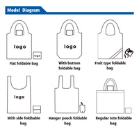 Sac Réutilisable Pliable Personnalisé en Polyester et Nylon, Écologique pour Courses, Transport et Emballage, avec Logo