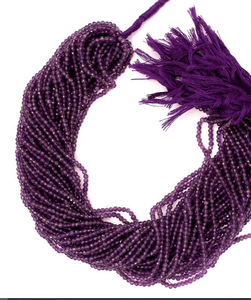 Pulsera de Tobillera de Joyería con Cuentas Facetadas Redondas de Amatista Púrpura Natural Personalizadas de 15 Pulgadas para Mujer, 1 Hilo Completo AMARA - Product Image 4