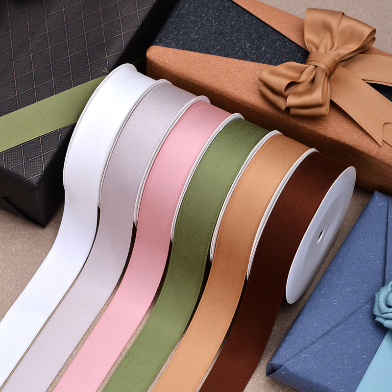 Green Ribbon Roll Custom Polyester Cotton Gift Ribbon With Logo Birthday Ribbons Chair Decoration 22MM