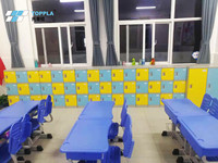 Casier scolaire TOPPLA à 3 niveaux en plastique ABS avec serrure électronique et serrure à clé, design assemblé, écologique et étanche
