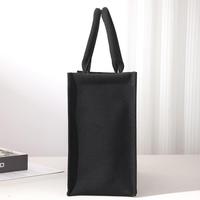 Sacs fourre-tout en toile à poignée noire personnalisables pour femmes Stratification réutilisable durable avec support ferme pour les achats et les cadeaux