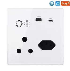 Tuya <b>WiFi</b> <b>Smart</b> Power Socket Glass Touch Panel EU Plug USB Type C Fast Charging Switch - Product Image 6