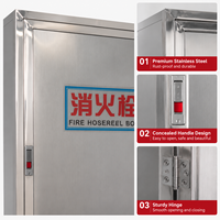 Armoire murale pour enrouleur de tuyau d'incendie en acier inoxydable, double porte, équipement de lutte contre l'incendie, fabrication OEM